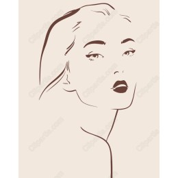 Elegant Minimalist Woman's Face