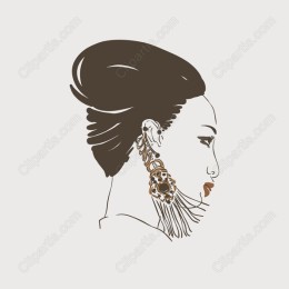 Elegant Woman Profile with Earrings