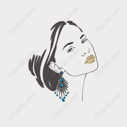 Elegant Stylish Woman with Blue Earrings
