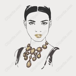 Elegant Fashion Woman with Statement Necklace