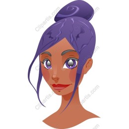 Purple Elegance: Young Woman