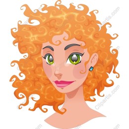 Vibrant Curly Orange Hair Woman
