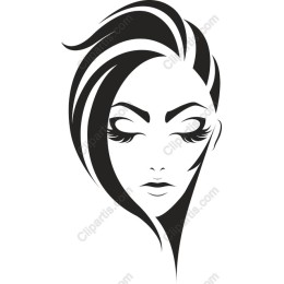 Elegant Black-and-White Woman's Face