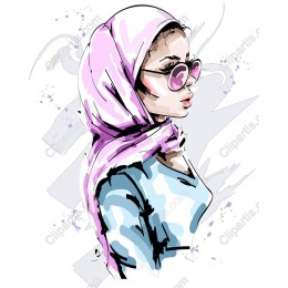 Elegant Scarf-Wearing Woman