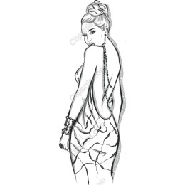 Elegant Woman in Stylish Dress