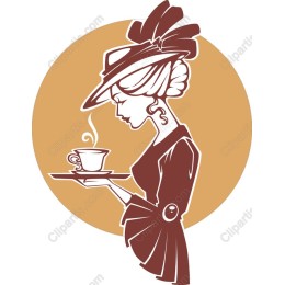 Vintage Lady with Tea