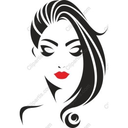 Stylized Woman Portrait with Red Lips