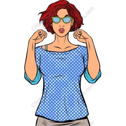 Confident Woman in Polka Dot Shirt