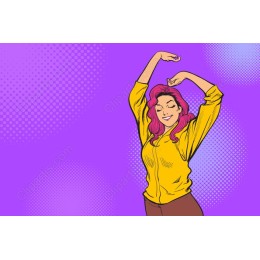 Joyful Stretching Woman