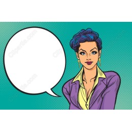 Retro Glam Woman with Speech Bubble