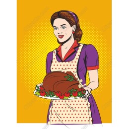 Thanksgiving Delight: Woman with Turkey