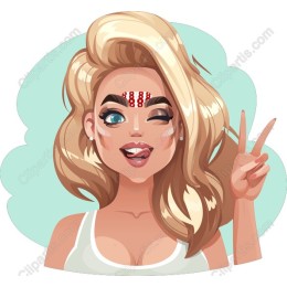 Playful Winking Blonde