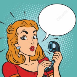 Retro Pop Art Woman with Telephone