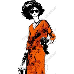 Chic Fashionista in Orange Dress