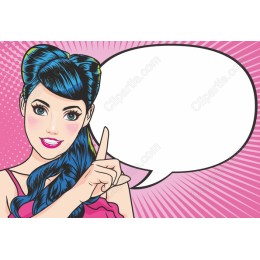 Stylish Pop Art Woman with Speech Bubble