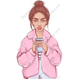 Fashionable Woman in Pink Jacket