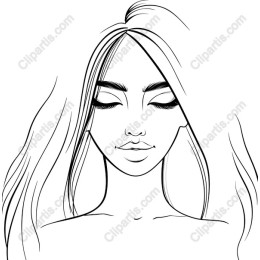 Elegant Serenity - Hand-Drawn Woman
