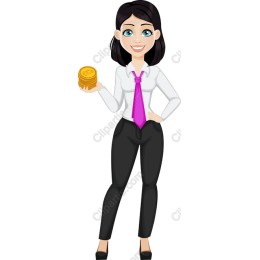 Businesswoman with Coins