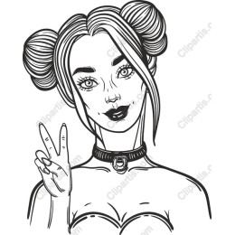 Chic Peace Sign Girl
