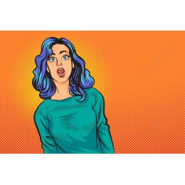 Vibrant Pop Art: Woman with Blue Hair
