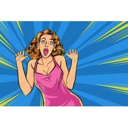 Vibrant Retro Shocked Woman
