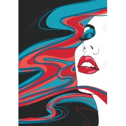 Vibrant Elegance: Woman with Flowing Hair