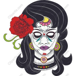 Day of the Dead Floral Skull