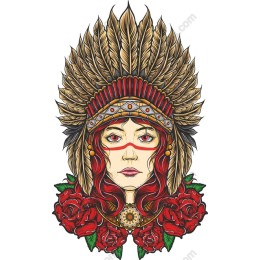 Majestic Feather Headdress Woman