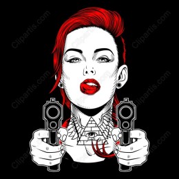 Fierce Dual Gun Woman