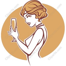 Glamorous Woman with Glass of Champagne