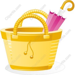 Sunny Tote Bag with Pink Umbrella