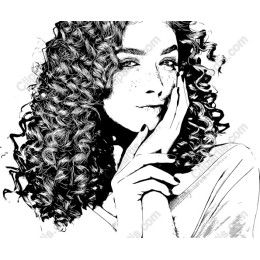 Charming Curly Hair Portrait