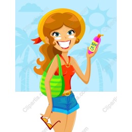 Cheerful Summer Girl with SPF 75
