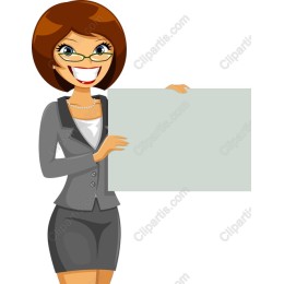 Professional Woman Holding Blank Sign