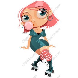 Retro Roller-Skating Girl