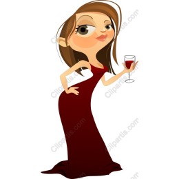 Glamorous Woman in Red Gown