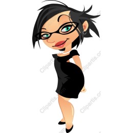 Charming Stylish Woman in Black Dress
