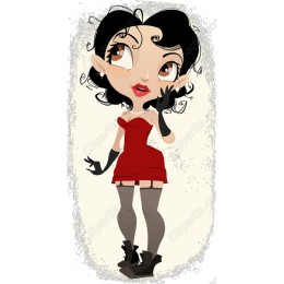 Vintage Femme Fatale in Red Dress
