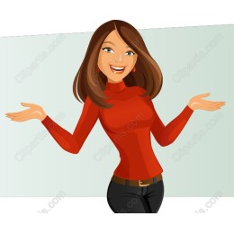 Cheerful Woman in Red Top