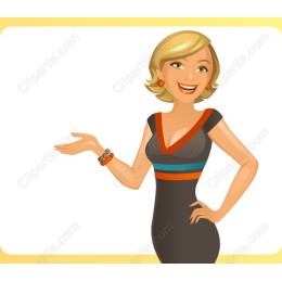 Cheerful Woman in Dress