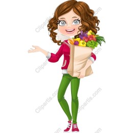 Cheerful Woman with Fresh Vegetables