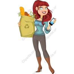 Cheerful Eco-Friendly Grocery Shopper