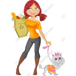 Stylish Woman with Dog
