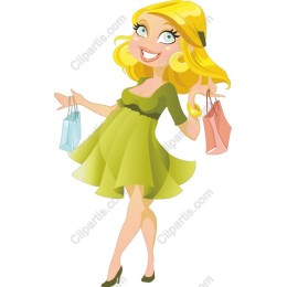 Cheerful Shopping Lady