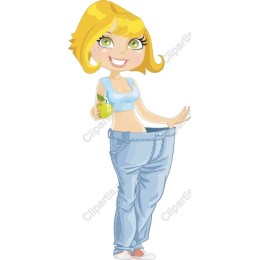 Cheerful Blonde Character in Oversized Jeans