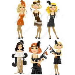 Vintage Flapper Girls Set