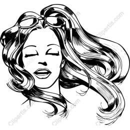 Flowing Hair Woman