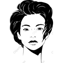 Elegant Black and White Woman's Face