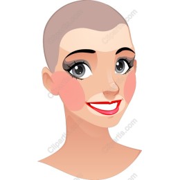Cheerful Bald Woman
