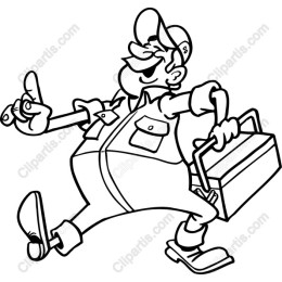 Cheerful Handyman Drawing